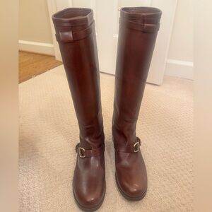 Ralph Lauren Collection Purple Label Zuri Brown Leather Riding Boots